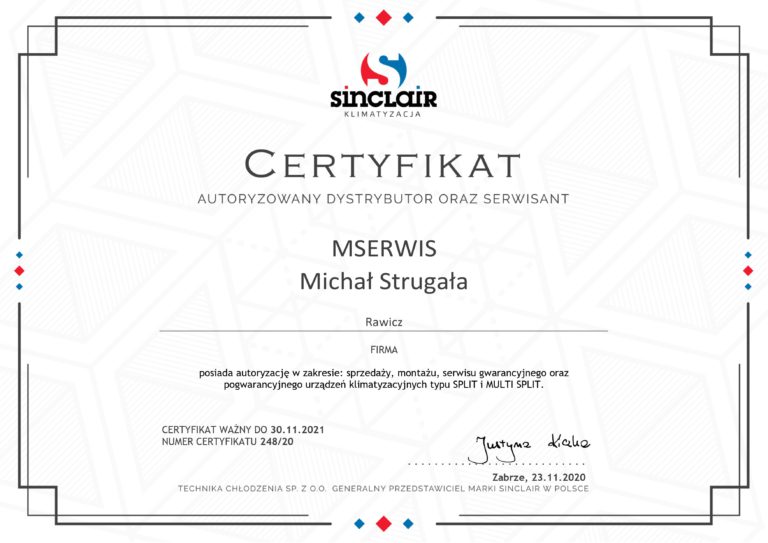 Certyfikat Sinclair